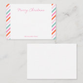 Modern roze vrolijk kerstfeest notitiekaartje (Voorkant / Achterkant)