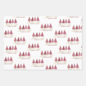 Modern roze "vrolijk kerstfeest" van uw familie inpakpapier vel (Voorkant 3)