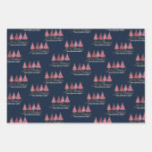 Modern roze "vrolijk kerstfeest" van uw familie inpakpapier vel (Voorkant 2)