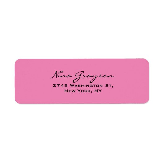 Modern Roze Vrouwelijk Eenvoudig Elegant Etiket (Voorkant)