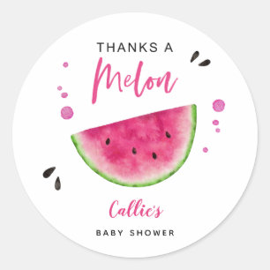 Modern Roze Watermeloen Baby shower Ronde Sticker