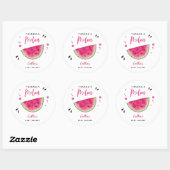 Modern Roze Watermeloen Baby shower Ronde Sticker (Vel)