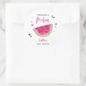Modern Roze Watermeloen Baby shower Ronde Sticker (Tas)