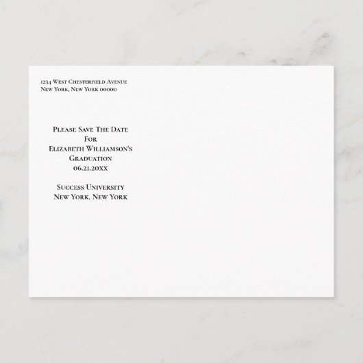 Modern roze Waterverf Afstuderen sparen de Datum Aankondigingskaart (Achterkant)