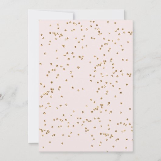 Modern Roze Waterverf Bloemen Goud Glitter Bruilof Kaart (Achterkant)