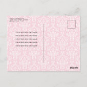 Modern roze Waterverf Bow Ribbon Girl Baby shower Briefkaart (Achterkant)