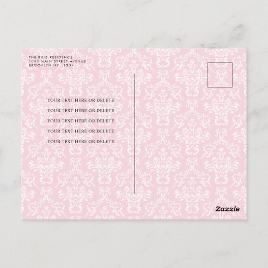 Modern roze Waterverf Bow Ribbon Girl Baby shower Briefkaart (Achterkant)