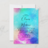 Modern roze Waterverf bruiloft uitnodigen Kaart (Voorkant)