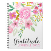 Modern roze waterverf dankbaarheid tijdschrift notitieboek (Voorkant)