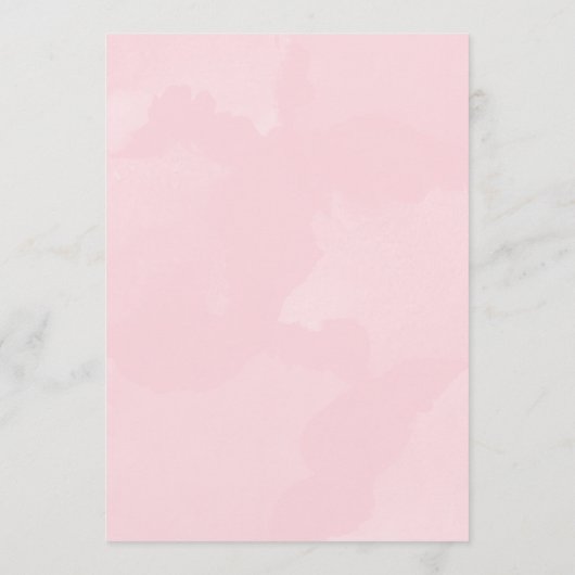 Modern Roze Waterverf Diner Menu (Achterkant)