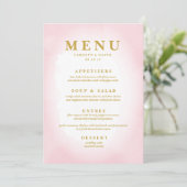 Modern Roze Waterverf Diner Menu (Staand voorkant)
