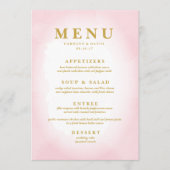 Modern Roze Waterverf Diner Menu (Voorkant)