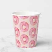 Modern roze Waterverf donuts Pattern Papieren Bekers (Achterkant)