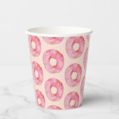 Modern roze Waterverf donuts Pattern Papieren Bekers (Voorkant)