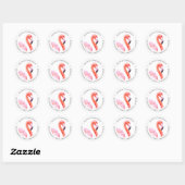 Modern roze Waterverf Flamingo retouradres Ronde Sticker (Vel)