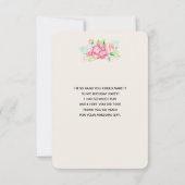 Modern roze Waterverf Floral Bouquet bedankt (Achterkant)