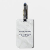 Modern Roze Waterverf Floral Bouquet Monogram Bagagelabel (Achterkant verticaal)
