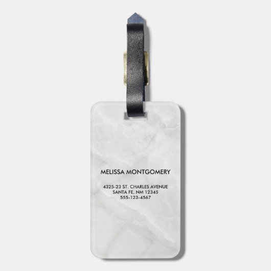 Modern Roze Waterverf Floral Bouquet Monogram Bagagelabel (Achterkant verticaal)