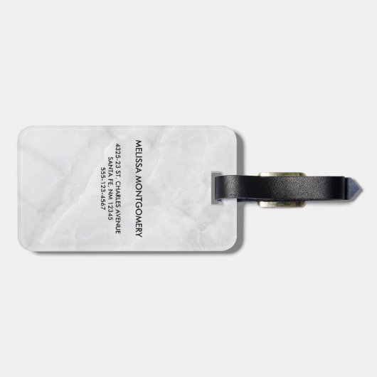 Modern Roze Waterverf Floral Bouquet Monogram Bagagelabel (Achterkant horizontaal)