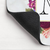 Modern Roze Waterverf Floral Bouquet Monogram Muismat (Hoek)