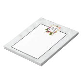 Modern Roze Waterverf Floral Bouquet Monogram Notitieblok (Linkerzijde)