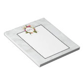 Modern Roze Waterverf Floral Bouquet Monogram Notitieblok (Schuin)