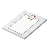 Modern Roze Waterverf Floral Bouquet Monogram Notitieblok (Linkerzijde)