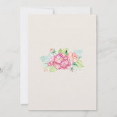 Modern roze Waterverf Floral Bouquet Wedding Kaart (Achterkant)