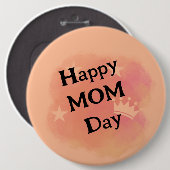 Modern Roze waterverf Happy Mom Day Minimaal Ronde Button 6,0 Cm (Voorkant /achterkant)