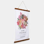 Modern roze Waterverf Makeup Artist Girly Chic Hangend Wandkleed (Gebogen)