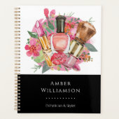 Modern roze Waterverf Makeup Artist Girly Chic Planner (Voorkant)