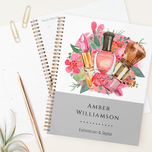 Modern roze Waterverf Makeup Artist Girly Chic Planner