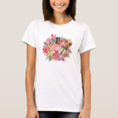 Modern roze Waterverf Makeup Artist Girly Chic T-shirt (Voorkant)