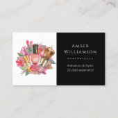 Modern roze Waterverf Makeup Artist Girly Chic Visitekaartje (Voorkant)