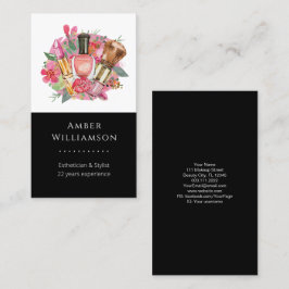 Modern roze Waterverf Makeup Artist Girly Chic Visitekaartje