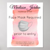 Modern roze Waterverf penseel masker vereist Poster (Voorkant)