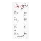 Modern Roze Waterverf Salon Logo Prijslijst Reclamekaart