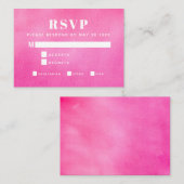 Modern roze Waterverf Trendy Chic Meal RSVP Informatiekaartje (Voorkant / Achterkant)