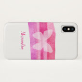 Modern roze Waterverf vlinder monogram Case-Mate iPhone Case (Achterkant (horizontaal))