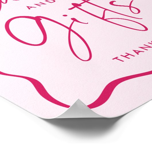 Modern Roze Wavy Afstuderen Kaarten en geschenken Poster (Hoek)