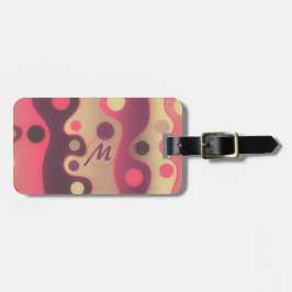 Modern roze wavy Art Design Personaliseert bagage Bagagelabel