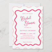 Modern Roze Wavy Curve Vrijgezellenfeest Kaart (Voorkant)