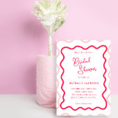 Modern Roze Wavy Curve Vrijgezellenfeest Kaart