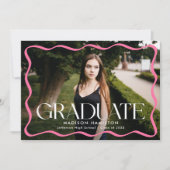 Modern Roze Wavy Lijst Afstuderen 2 Foto Afstudere Aankondiging (Voorkant)