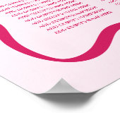Modern Roze Wavy Lijst Trouwstoel Grafiek Poster (Hoek)