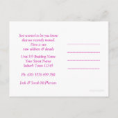 Modern Roze We hebben het nieuwe Briefkaart Adres  (Achterkant)