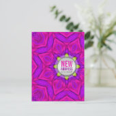 Modern Roze We hebben het nieuwe Briefkaart Adres  (Staand voorkant)