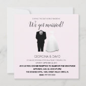 Modern Roze we zijn getrouwd. bruiloft Aankondiging (Voorkant)