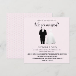 Modern Roze We Zijn Getrouwd! Trouwen Aankondiging