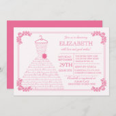 Modern  Roze Weddenschap Vrijgezellenfeest Kaart (Voorkant / Achterkant)